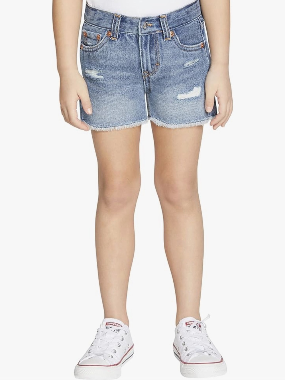 Levi’s Girlfriend Shorts Dark Wash Distressed Denim Jean Jeans Cut Offs 3T Girls